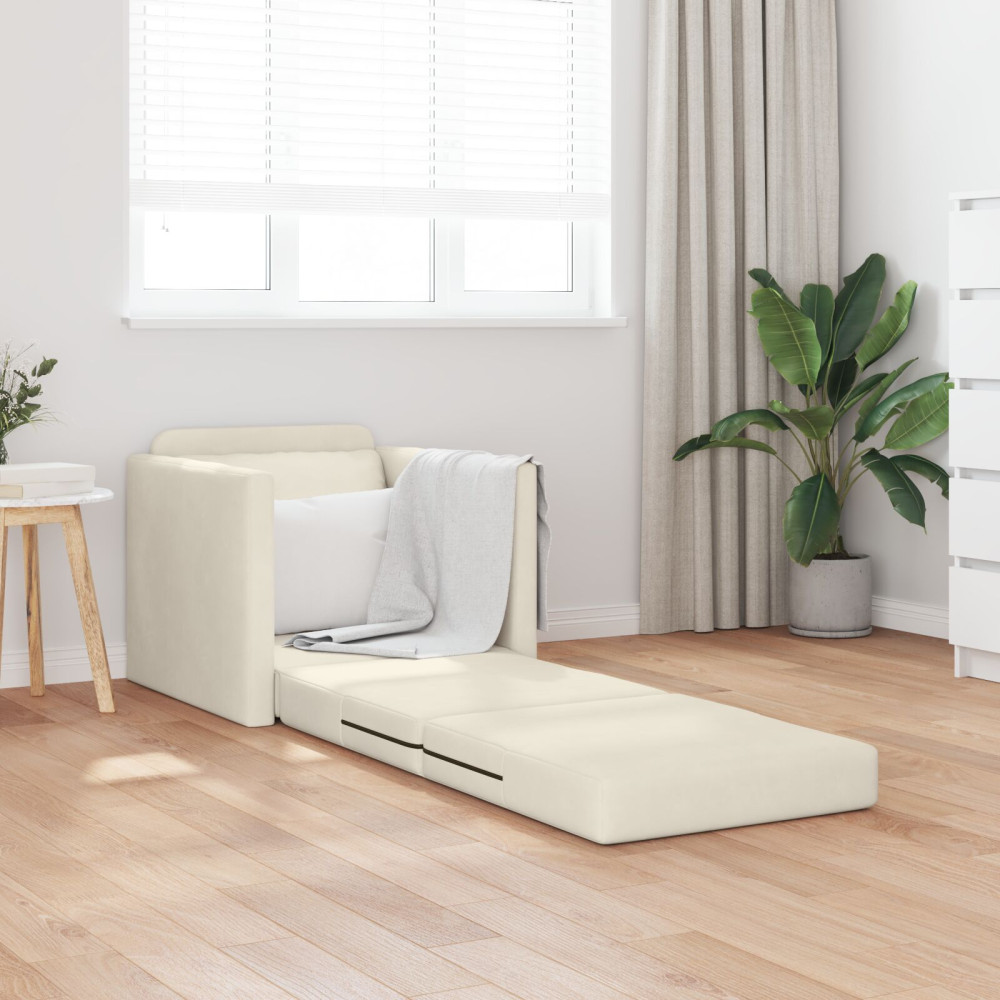 Produktbild för Soffsäng Kräm 74 x 77 x 81 cm Sammet