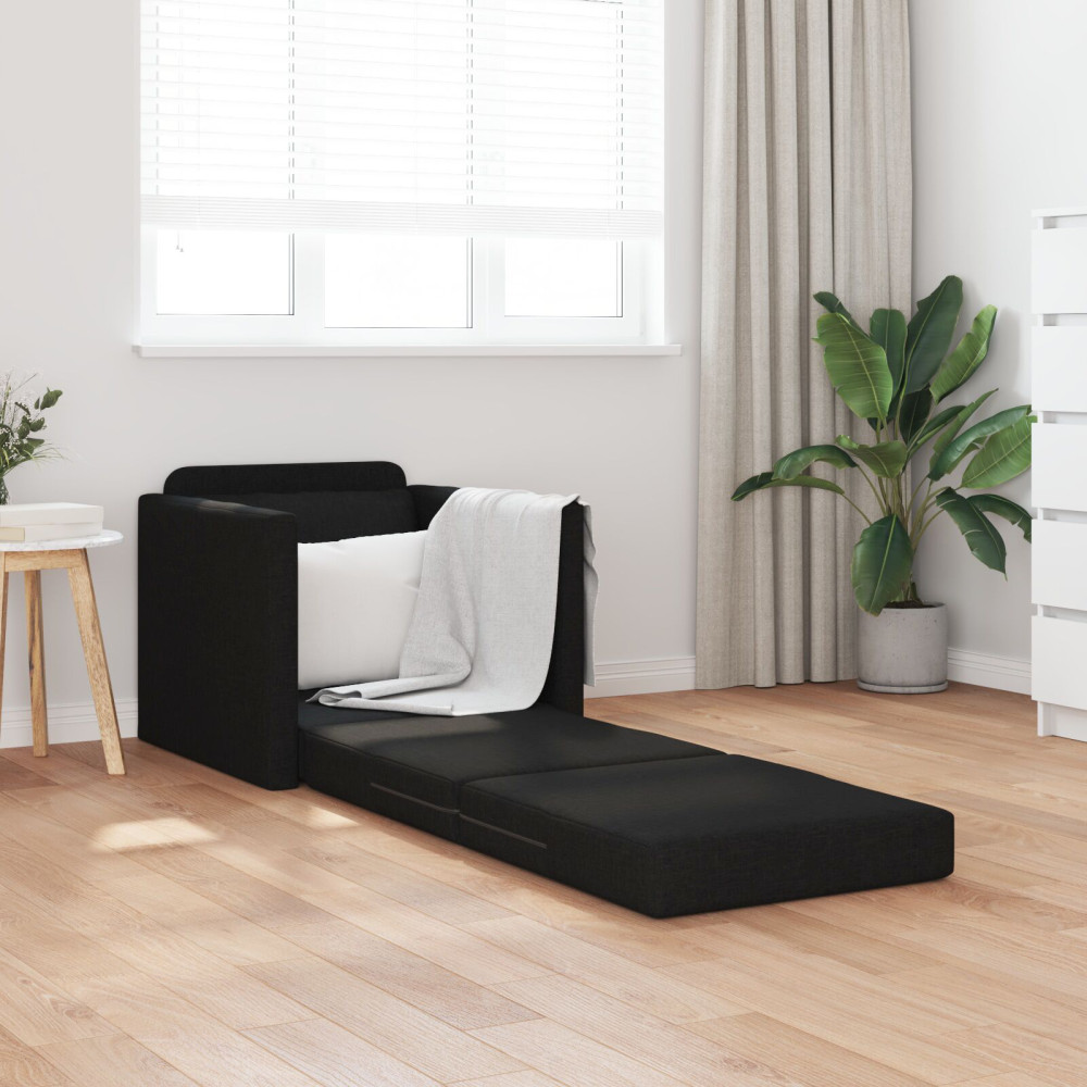 Produktbild för Soffsäng Svart 74 x 77 x 81 cm tyg