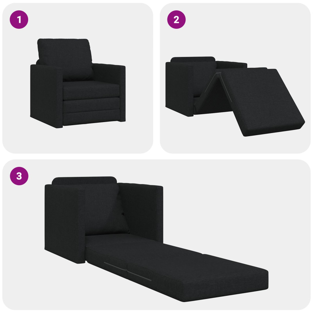 Produktbild för Soffsäng Svart 74 x 77 x 81 cm tyg
