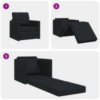 Produktbild för Soffsäng Svart 74 x 77 x 81 cm tyg