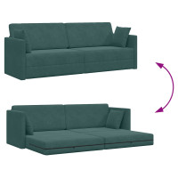 Produktbild för Golvbäddsoffa Mörkgrön 213 x 70 x 77 cm Sammet