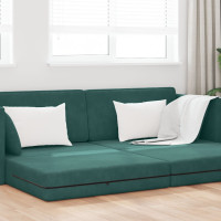 Produktbild för Golvbäddsoffa Mörkgrön 213 x 70 x 77 cm Sammet
