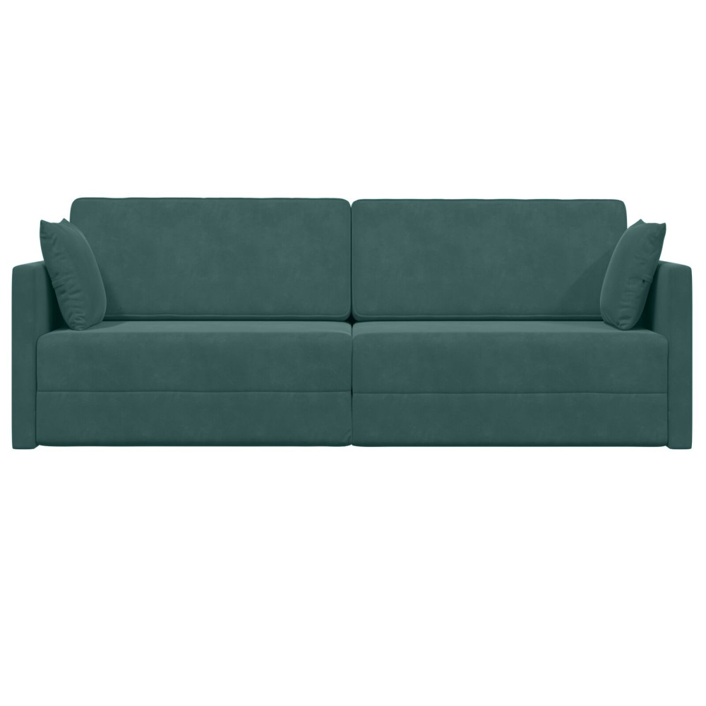 Produktbild för Golvbäddsoffa Mörkgrön 213 x 70 x 77 cm Sammet