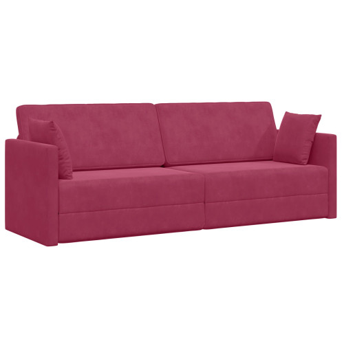 vidaXL Golvbäddsoffa Vinröd 213 x 70 x 77 cm Sammet - Soffor