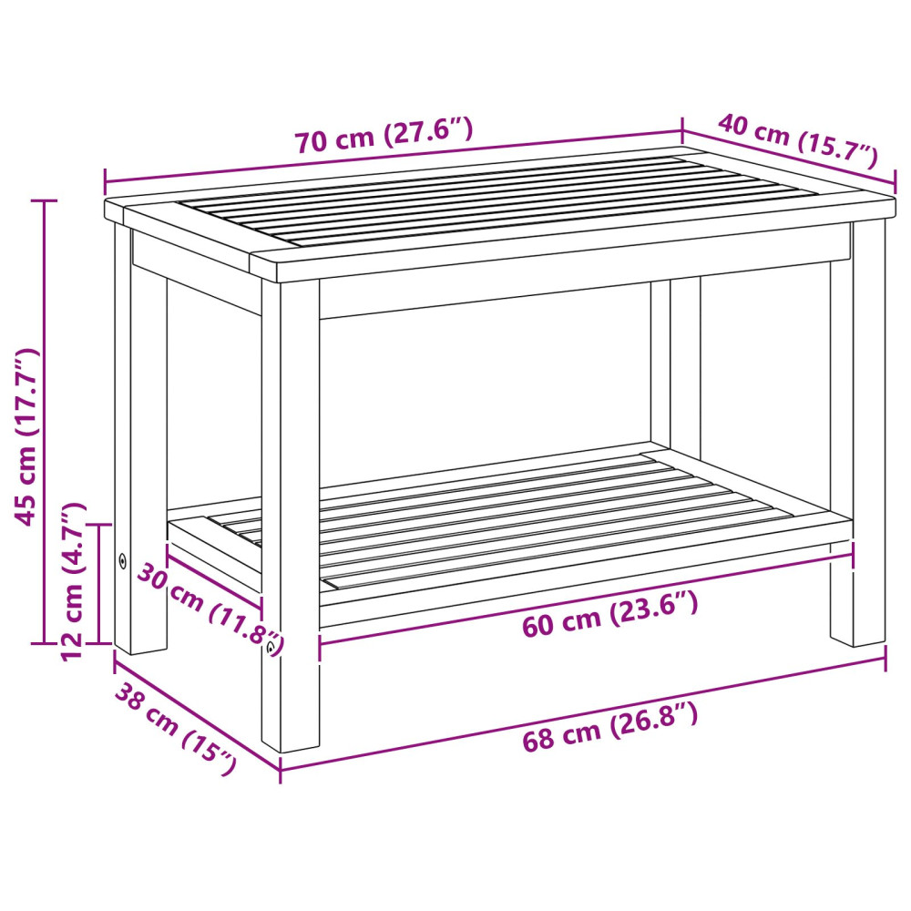 Produktbild för Sidobord Olivenatur 70 x 40 x 45 cm Massivt Akaciaträ