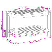 Produktbild för Sidobord Olivenatur 70 x 40 x 45 cm Massivt Akaciaträ