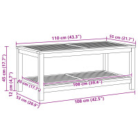 Produktbild för Sidobord Olivenatur 110 x 55 x 45 cm Massivt Akaciaträ
