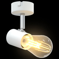 Produktbild för Takspotlight med strålkastare Vit 6,5 x 6 x 11,5 cm Metall