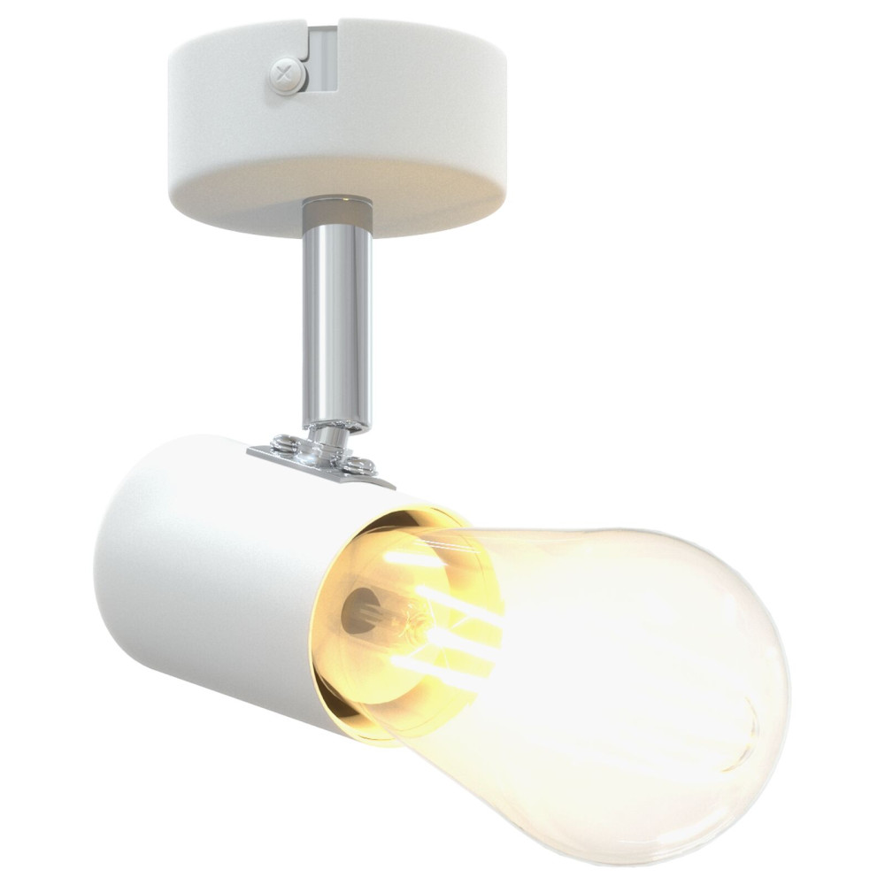 Produktbild för Takspotlight med strålkastare Vit 6,5 x 6 x 11,5 cm Metall