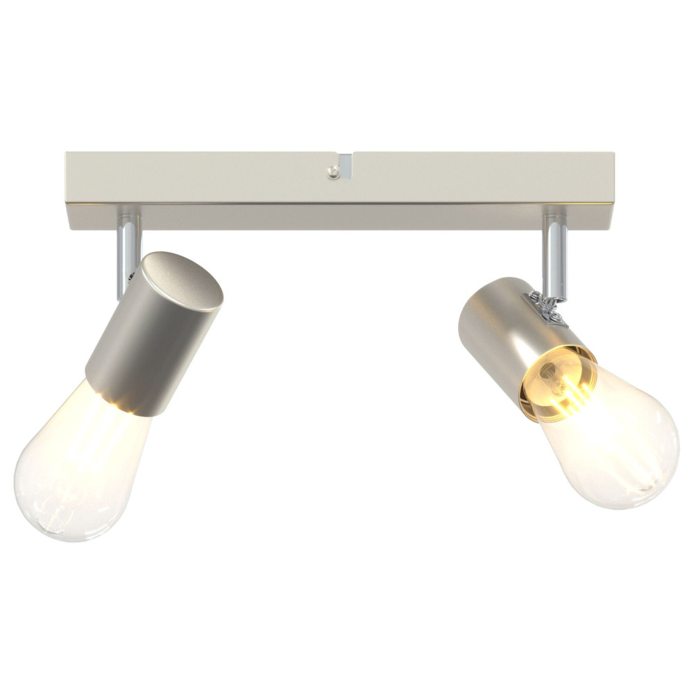 Produktbild för Takspotlight med strålkastare Nickel 26 x 6,5 x 11,5 cm Metall
