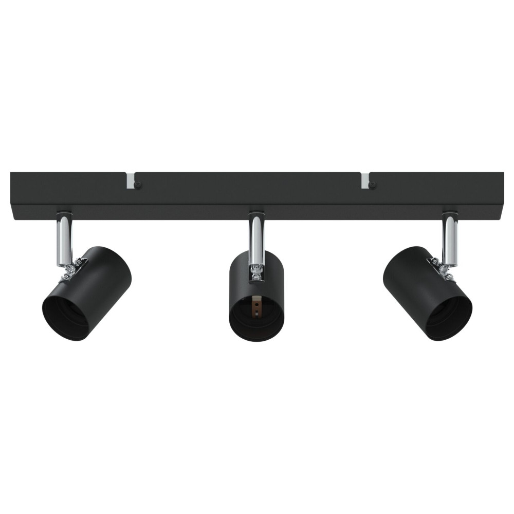 Produktbild för Takspotlight med strålkastare Svart 38 x 6,5 x 11,5 cm Metall