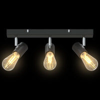 Produktbild för Takspotlight med strålkastare Svart 38 x 6,5 x 11,5 cm Metall