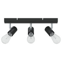 Produktbild för Takspotlight med strålkastare Svart 38 x 6,5 x 11,5 cm Metall