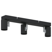 Produktbild för Takspotlight med strålkastare Svart 38 x 6,5 x 11,5 cm Metall