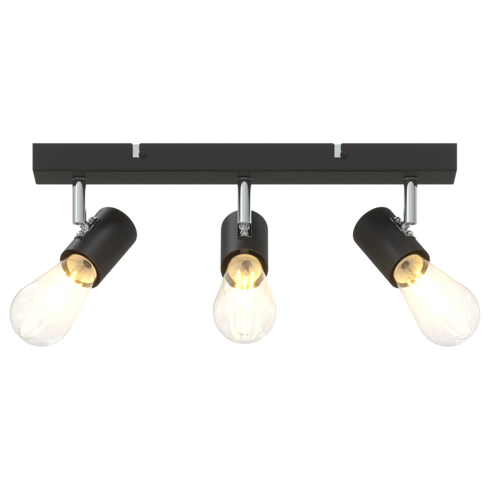 Produktbild för Takspotlight med strålkastare Svart 38 x 6,5 x 11,5 cm Metall