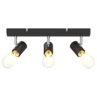 Produktbild för Takspotlight med strålkastare Svart 38 x 6,5 x 11,5 cm Metall