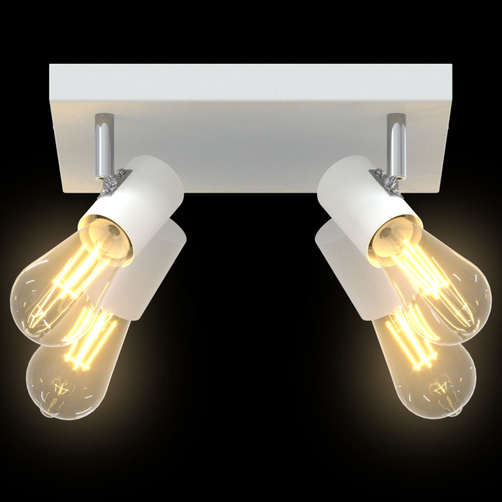 Produktbild för Takspotlight med strålkastare Vit 26,5 x 26 x 11,5 cm Metall