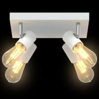 Produktbild för Takspotlight med strålkastare Vit 26,5 x 26 x 11,5 cm Metall
