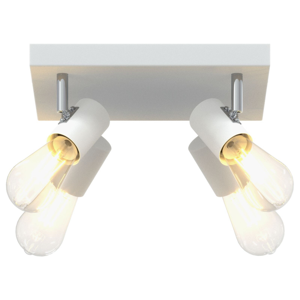 Produktbild för Takspotlight med strålkastare Vit 26,5 x 26 x 11,5 cm Metall