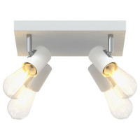 Produktbild för Takspotlight med strålkastare Vit 26,5 x 26 x 11,5 cm Metall