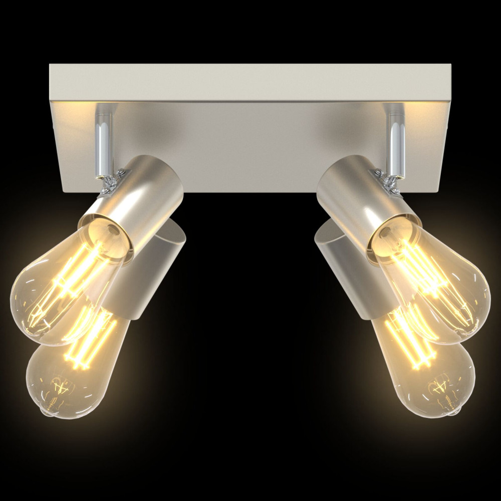 Produktbild för Takspotlight med strålkastare Nickel 26,5 x 26 x 11,5 cm Metall