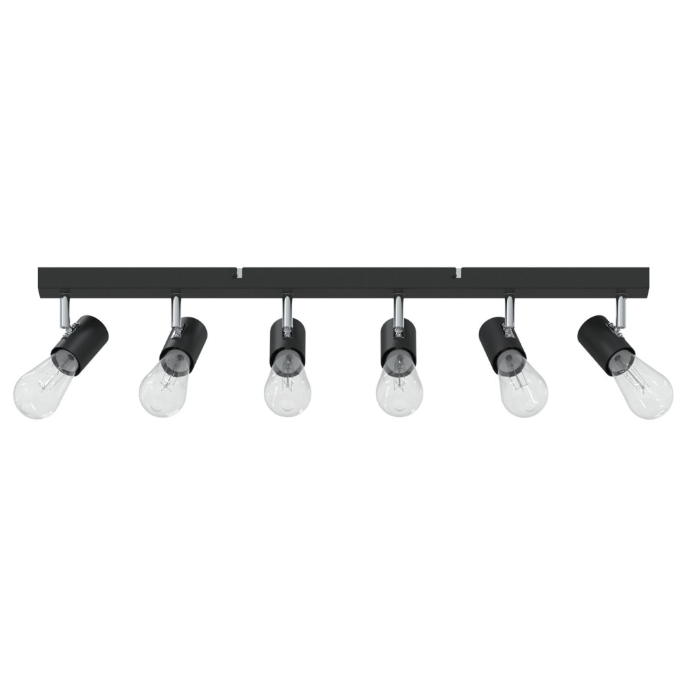 Produktbild för Takspotlight med strålkastare Svart 73 x 6,5 x 11,5 cm Metall