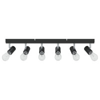 Produktbild för Takspotlight med strålkastare Svart 73 x 6,5 x 11,5 cm Metall