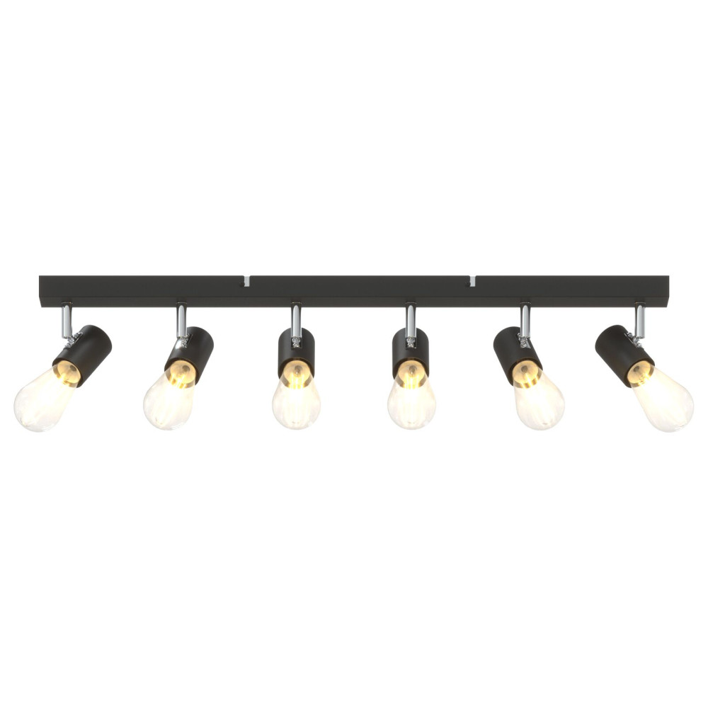Produktbild för Takspotlight med strålkastare Svart 73 x 6,5 x 11,5 cm Metall