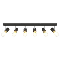 Produktbild för Takspotlight med strålkastare Svart 73 x 6,5 x 11,5 cm Metall