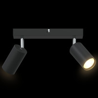 Produktbild för Takspotlight med strålkastare Svart 26 x 6 x 16 cm Metall
