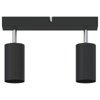 Produktbild för Takspotlight med strålkastare Svart 26 x 6 x 16 cm Metall