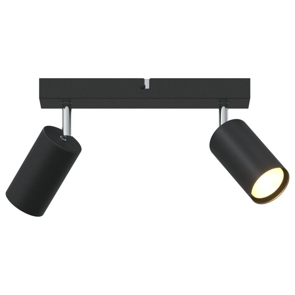 Produktbild för Takspotlight med strålkastare Svart 26 x 6 x 16 cm Metall