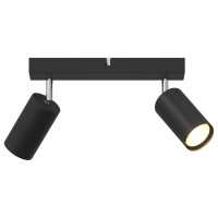 Produktbild för Takspotlight med strålkastare Svart 26 x 6 x 16 cm Metall