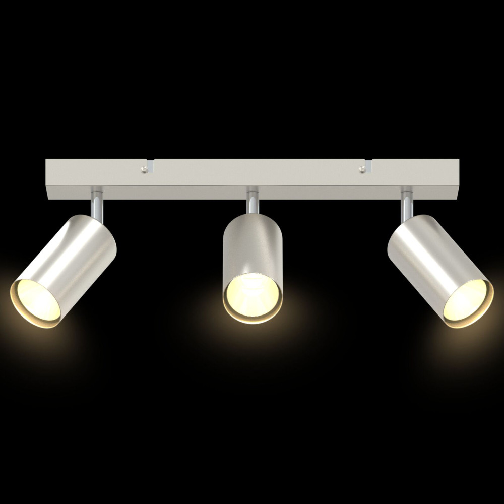 Produktbild för Takspotlight med strålkastare Nickel 38 x 6 x 16 cm Metall