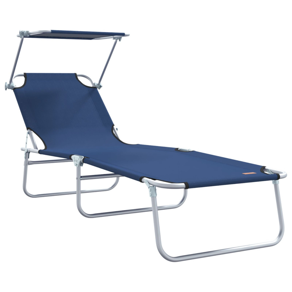 Produktbild för Solstol 2 pcs Blå 58 x 188 x 77cm Polyester