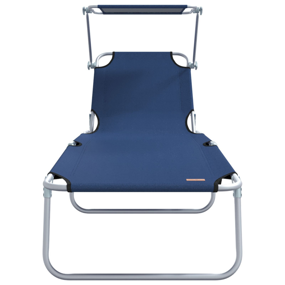 Produktbild för Solstol 2 pcs Blå 58 x 188 x 77cm Polyester