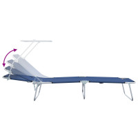 Produktbild för Solstol 2 pcs Blå 58 x 188 x 77cm Polyester