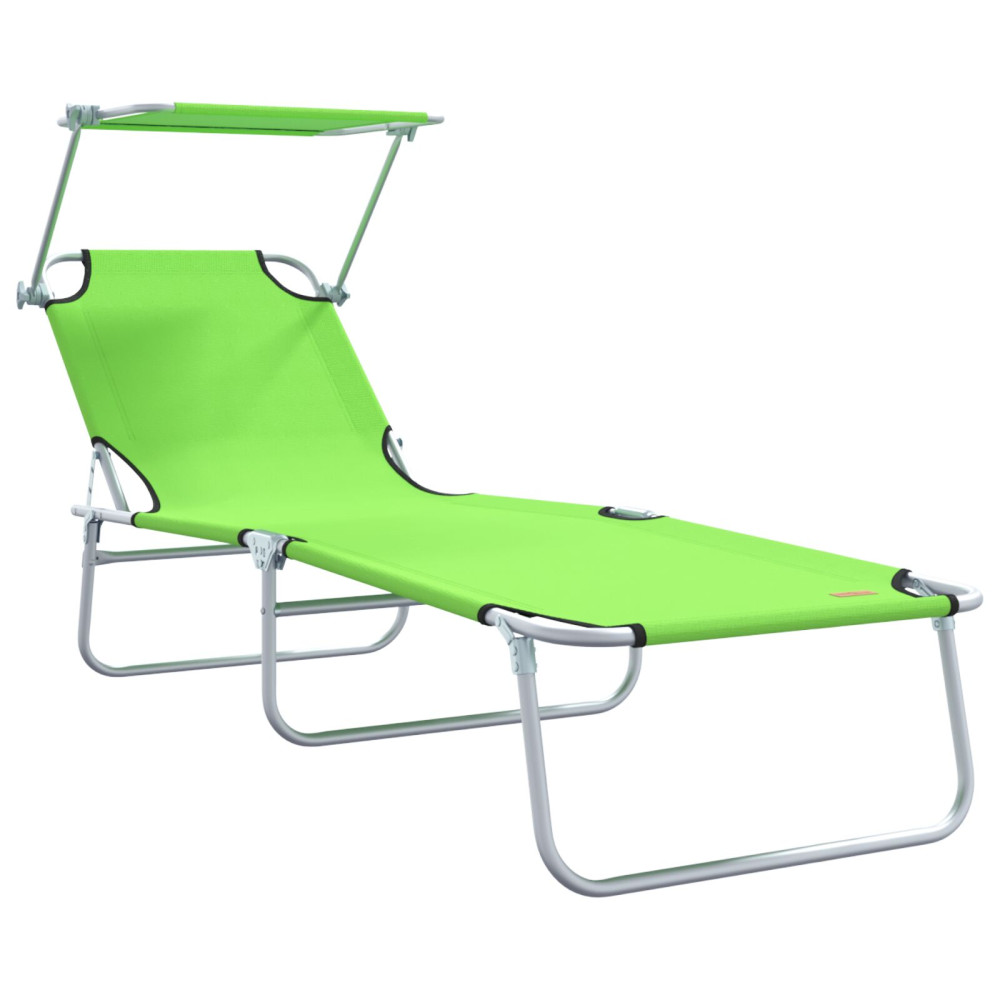 Produktbild för Solstol 2 pcs Grön 58 x 188 x 77cm Polyester