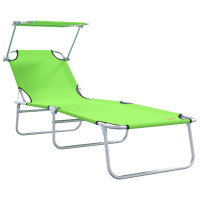 Produktbild för Solstol 2 pcs Grön 58 x 188 x 77cm Polyester