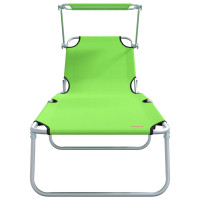 Produktbild för Solstol 2 pcs Grön 58 x 188 x 77cm Polyester