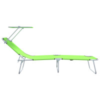 Produktbild för Solstol 2 pcs Grön 58 x 188 x 77cm Polyester