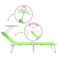 Produktbild för Solstol 2 pcs Grön 58 x 188 x 77cm Polyester