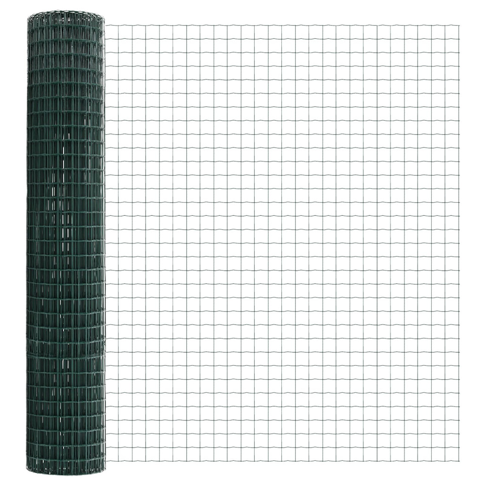 Produktbild för Eurogärdsel Grön 1,6 x 10 m PVC-belagt järn