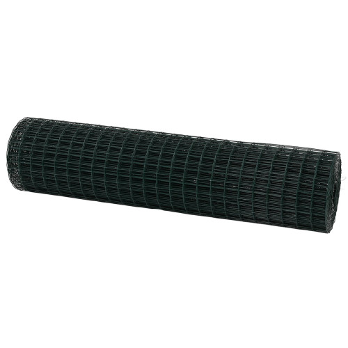 vidaXL Eurogärdsel Grön 1,2 x 25 m PVC-belagt järn