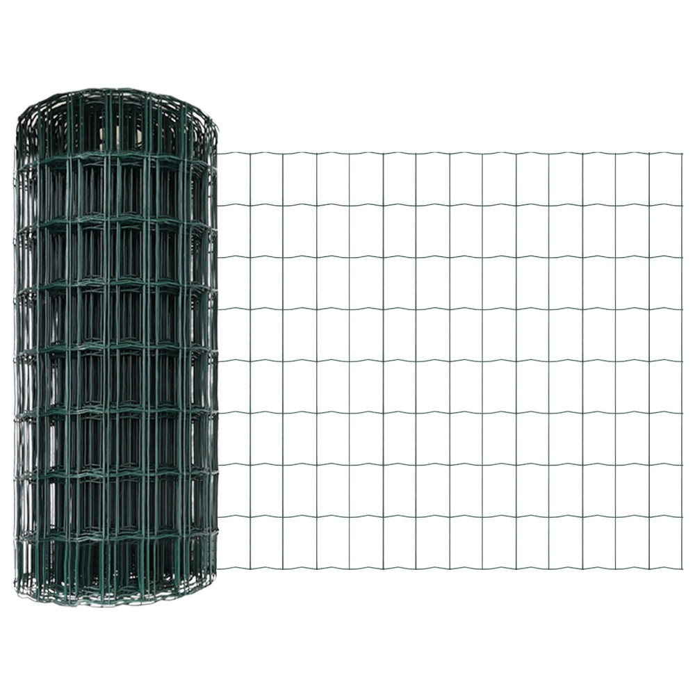 Produktbild för Eurogärdsel Grön 0,8 x 25 m PVC-belagt järn
