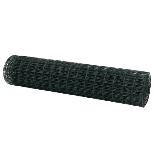 vidaXL Eurogärdsel Grön 1 x 25m PVC-belagt järn
