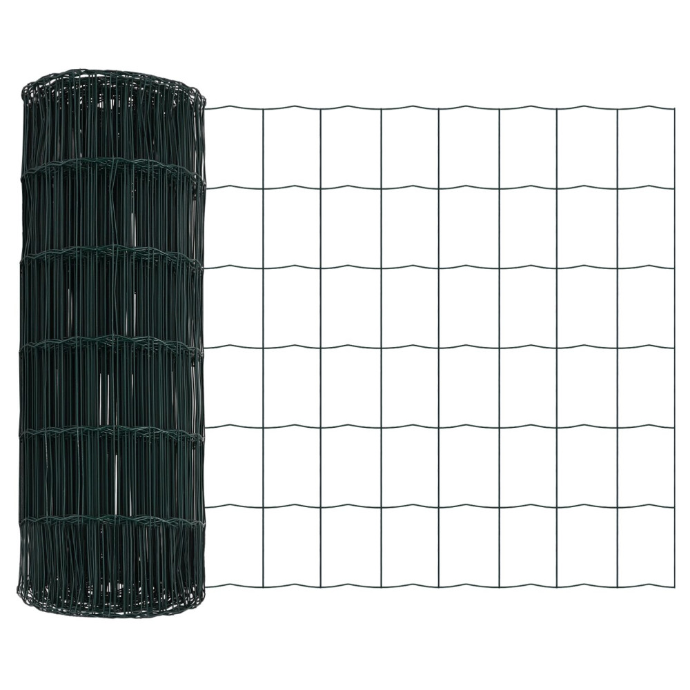 Produktbild för Eurogärdsel Grön 0,6 x 25 m PVC-belagt järn
