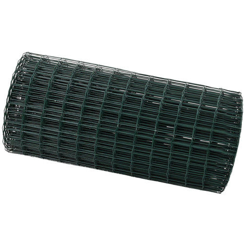 vidaXL Eurogärdsel Grön 0,4 x 50 m PVC-belagt järn