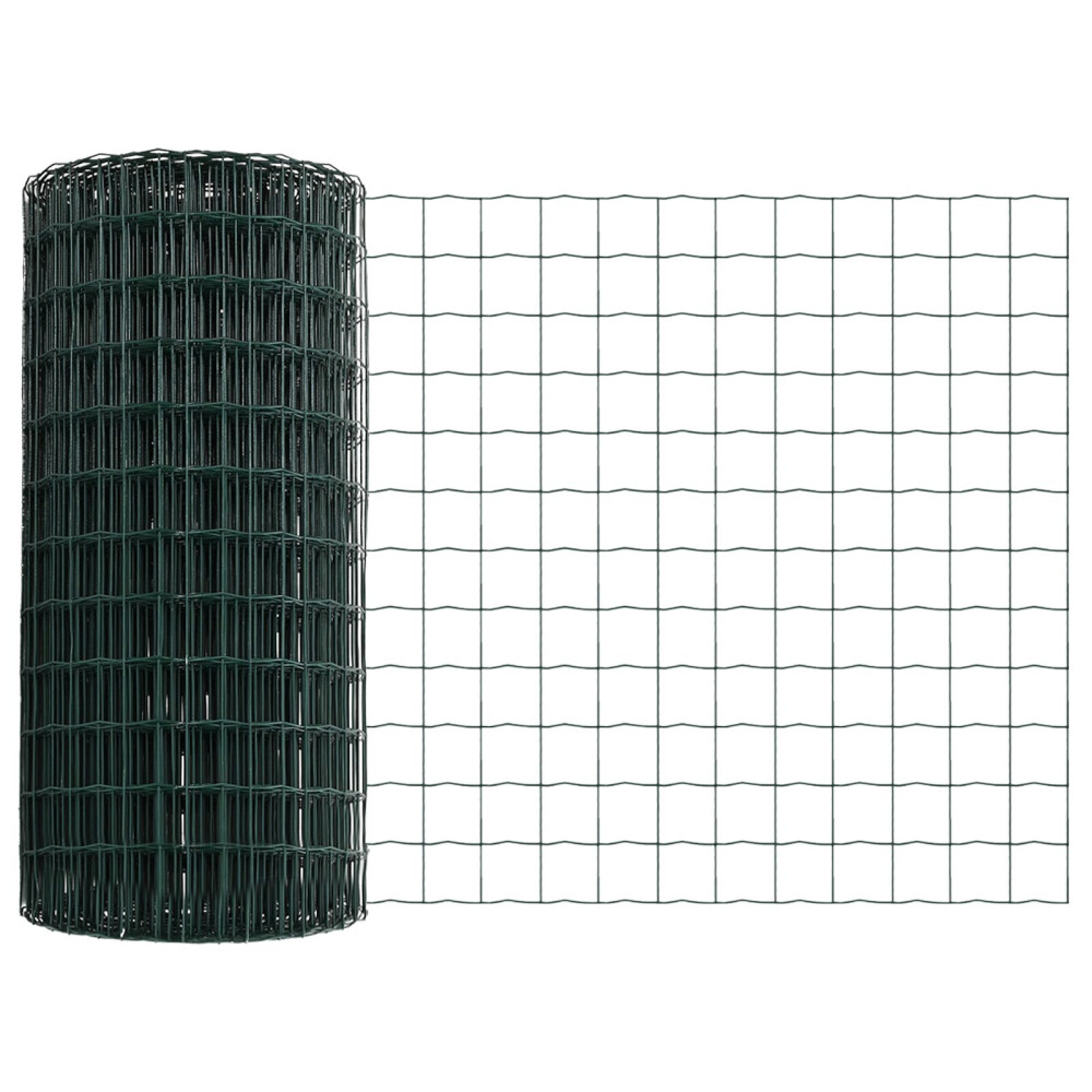 Produktbild för Eurogärdsel Grön 0,6 x 50 m PVC-belagt järn