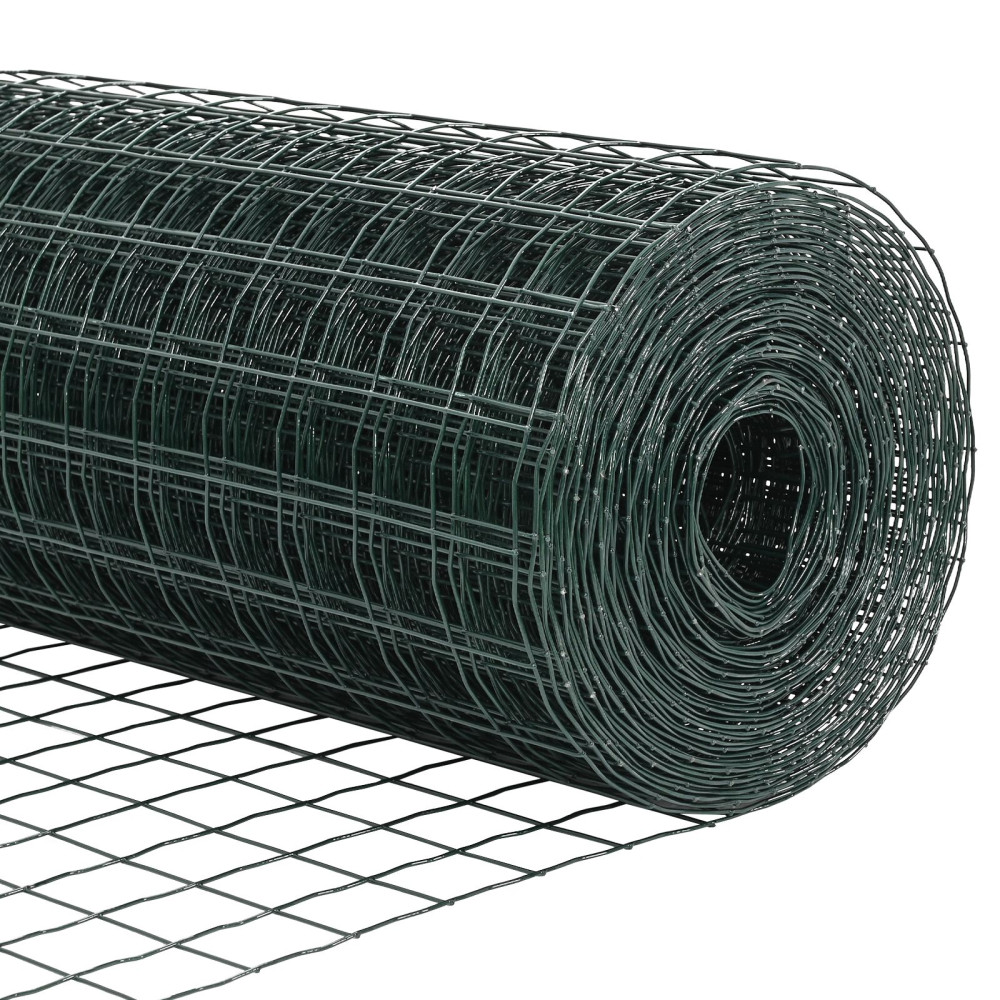 Produktbild för Eurogärdsel Grön 0,6 x 50 m PVC-belagt järn